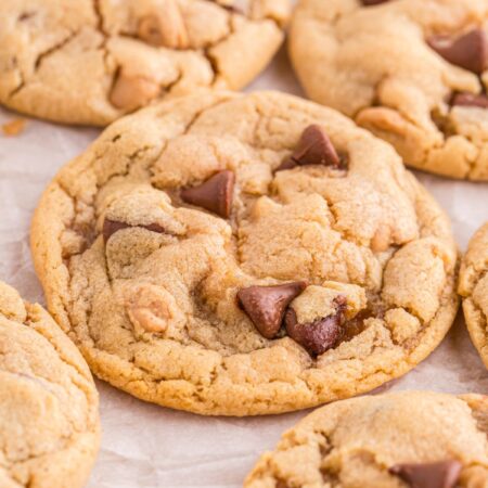 Cookies on parchment paper