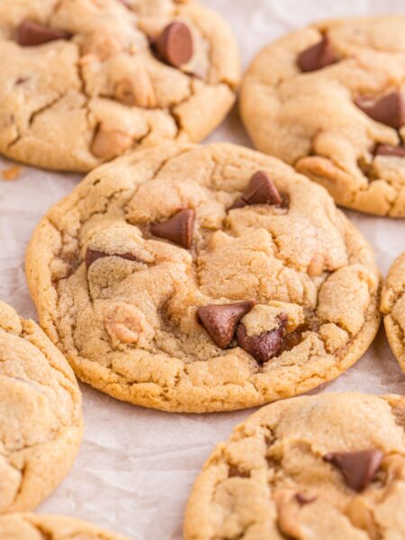Cookies on parchment paper