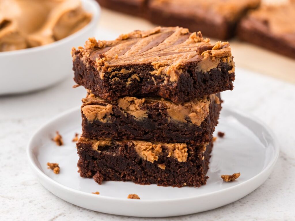 process images for chocolate peanut butter brownies