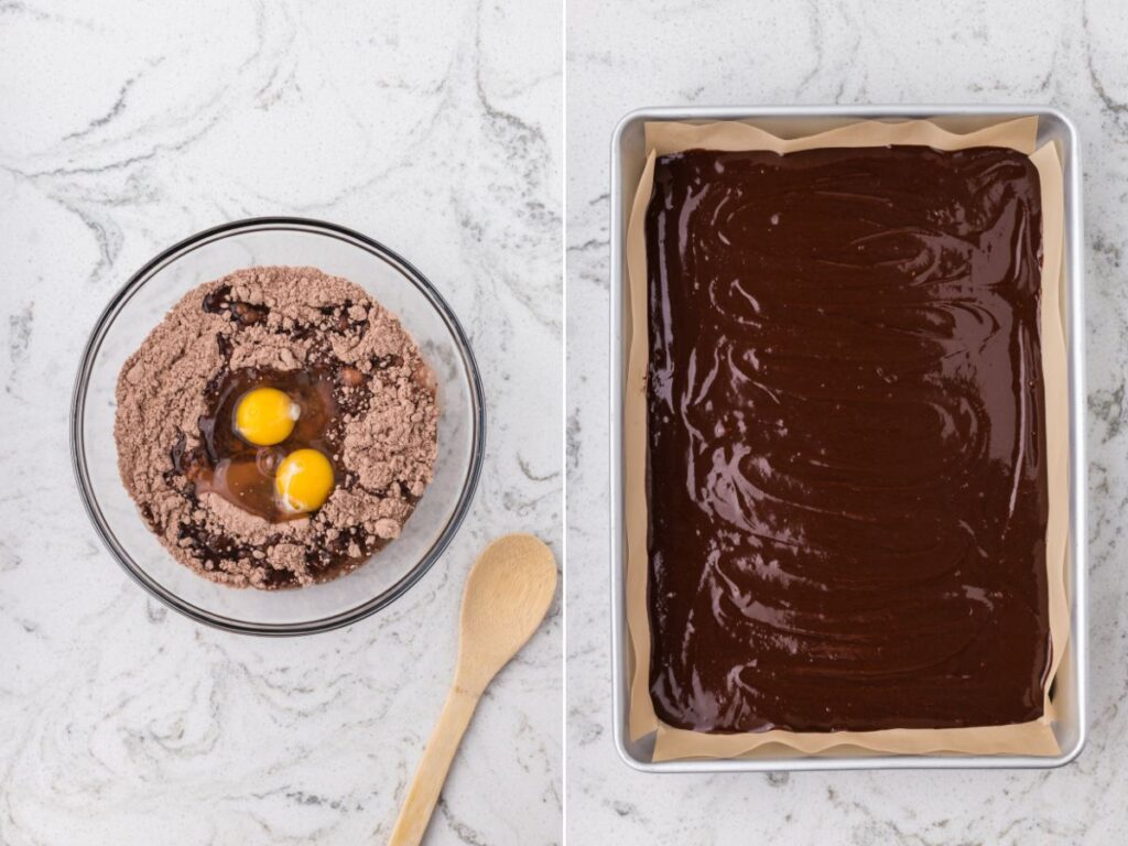 process images for chocolate peanut butter brownies