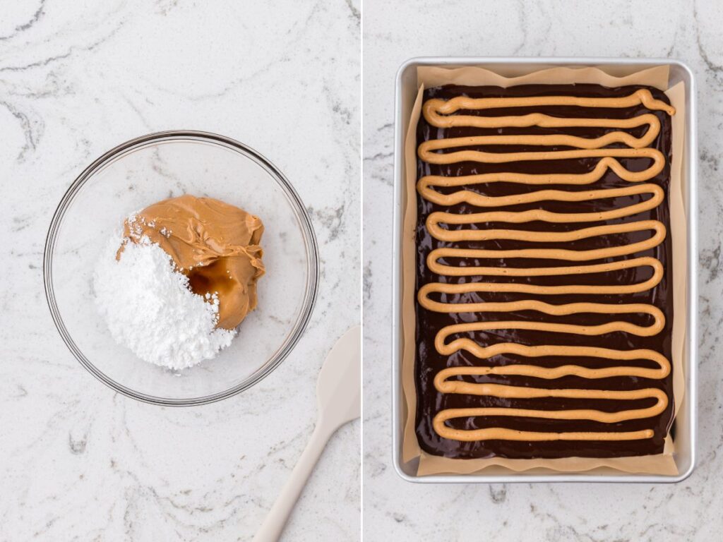 process images for chocolate peanut butter brownies