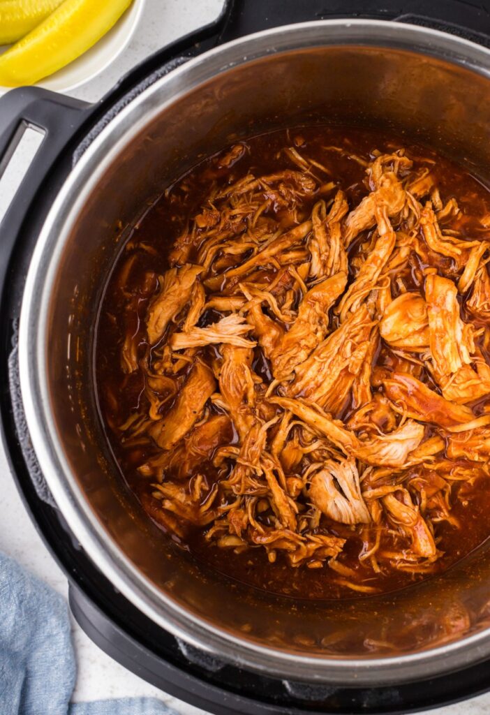 Shredded bbq chicken in the instant pot