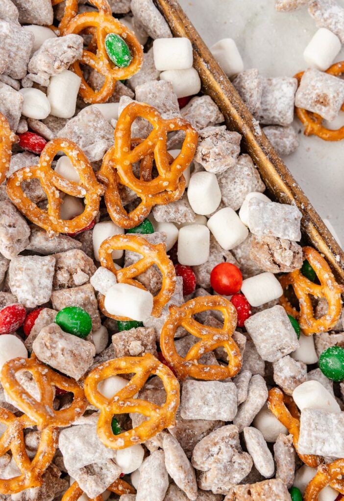 Tray of the holiday snack mix