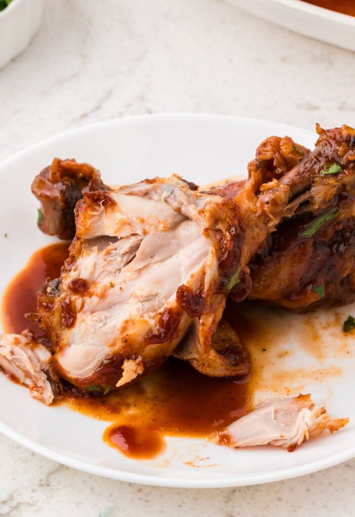 hero shot of the meat on the chicken leg