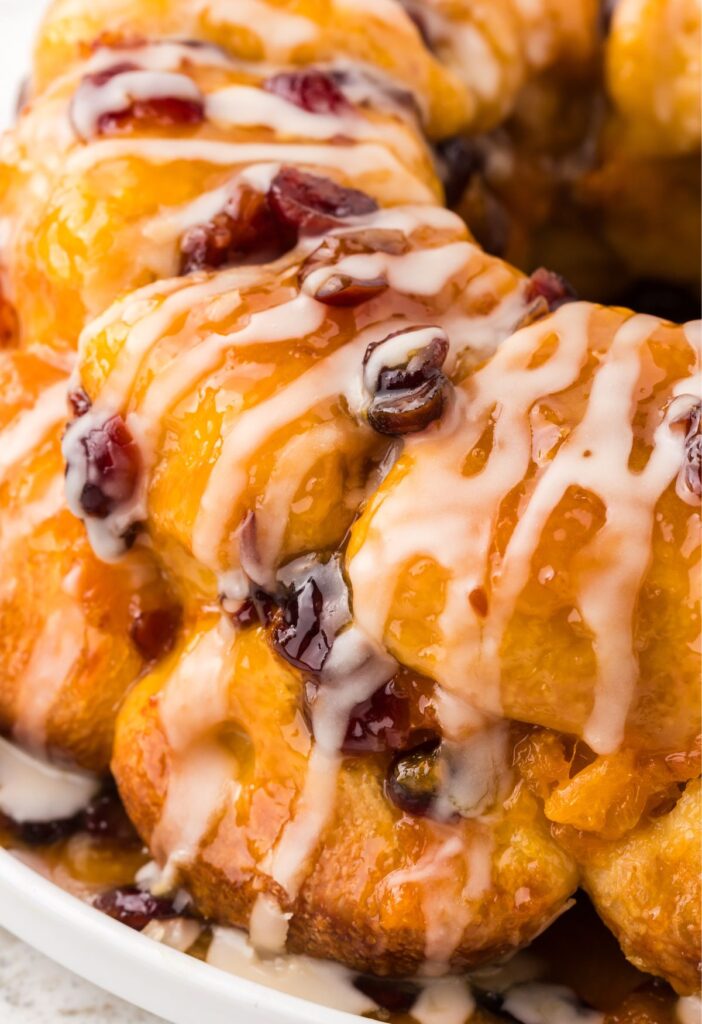Side view of the monkey bread from the bundt pan. 