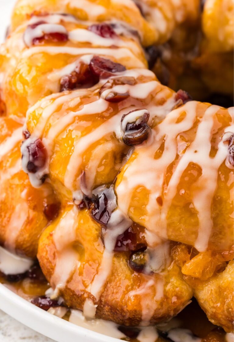 Side view of the monkey bread from the bundt pan.