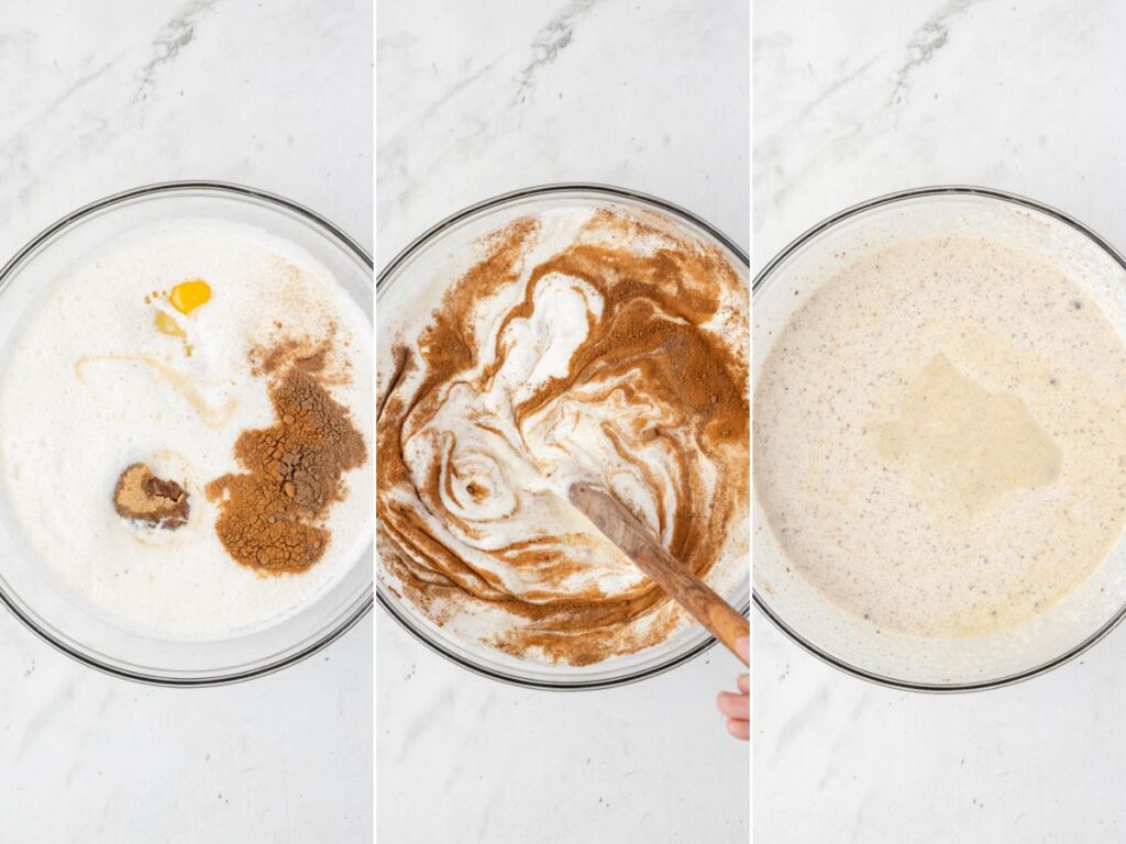 process images for this bread pudding recipe with eggnog.