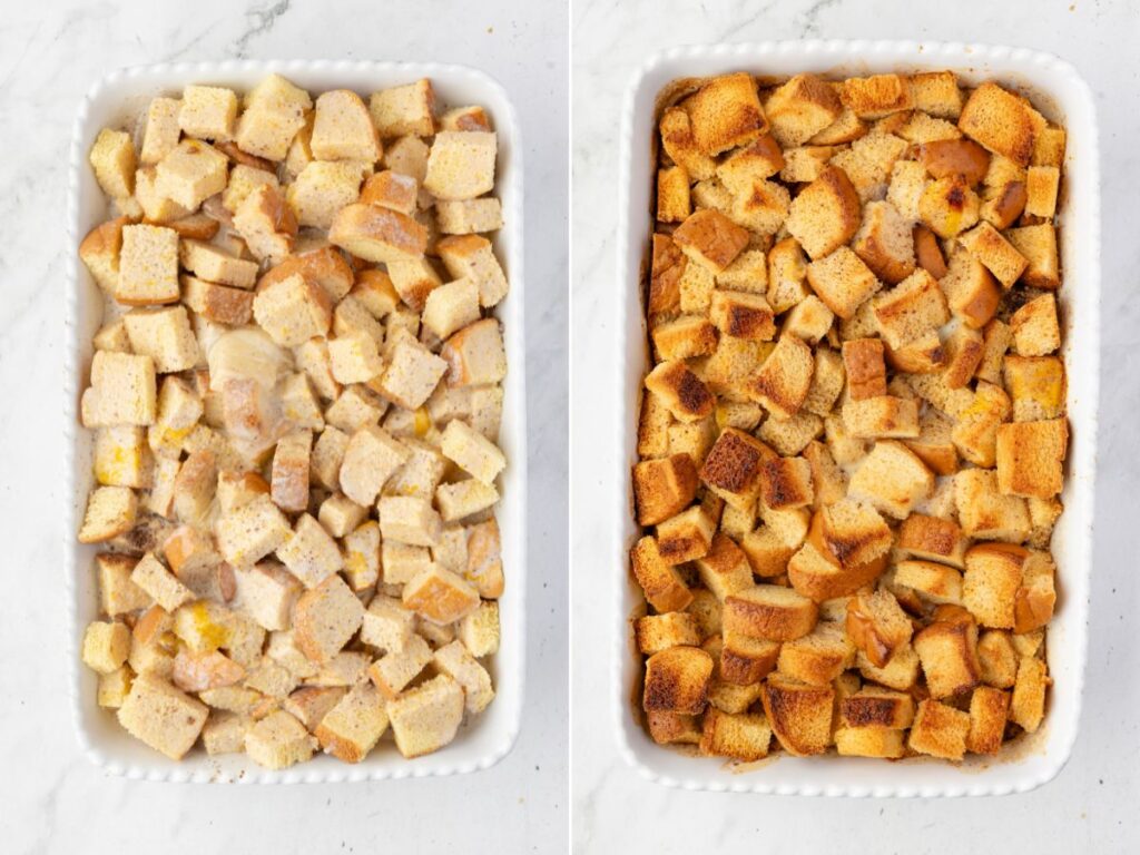 process images for this bread pudding recipe with eggnog.
