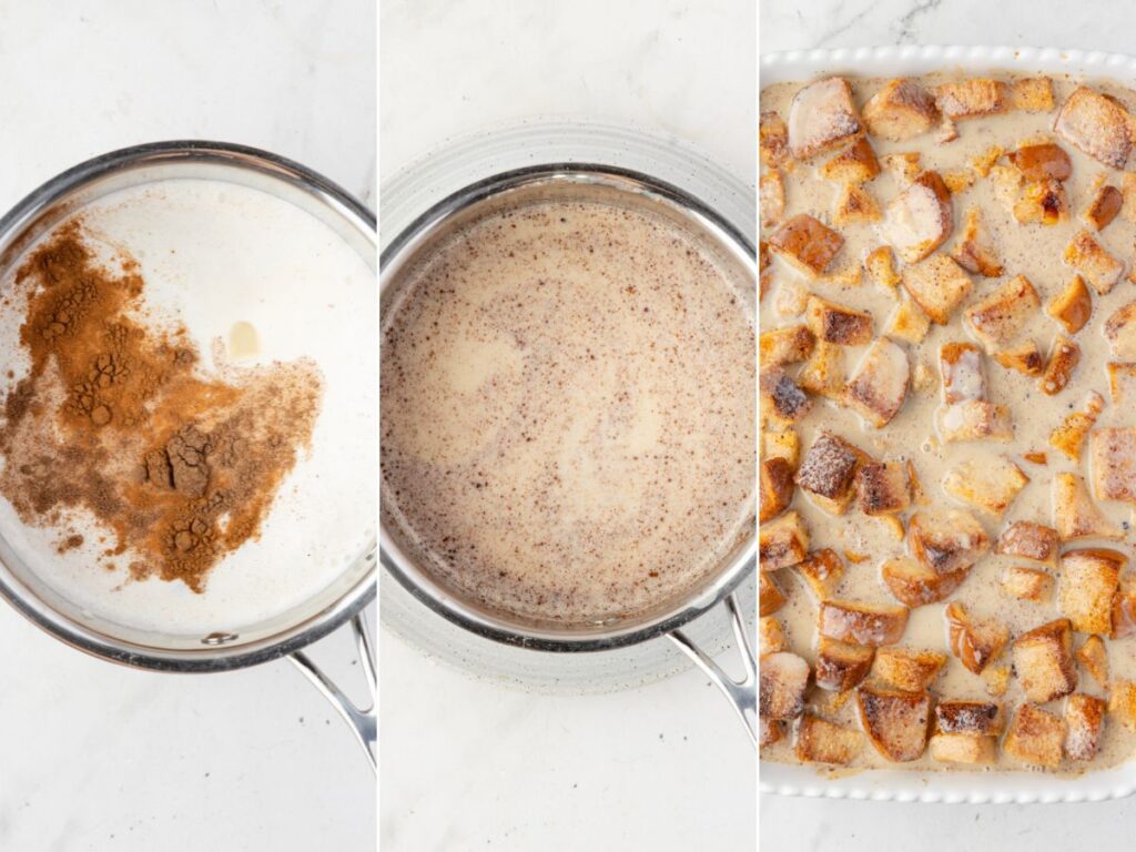 process images for this bread pudding recipe with eggnog.