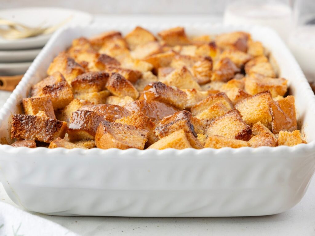 process images for this bread pudding recipe with eggnog.