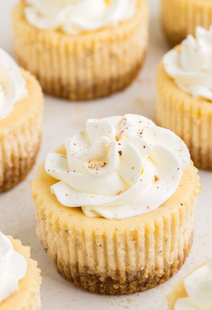 Mini eggnog cheese cakes