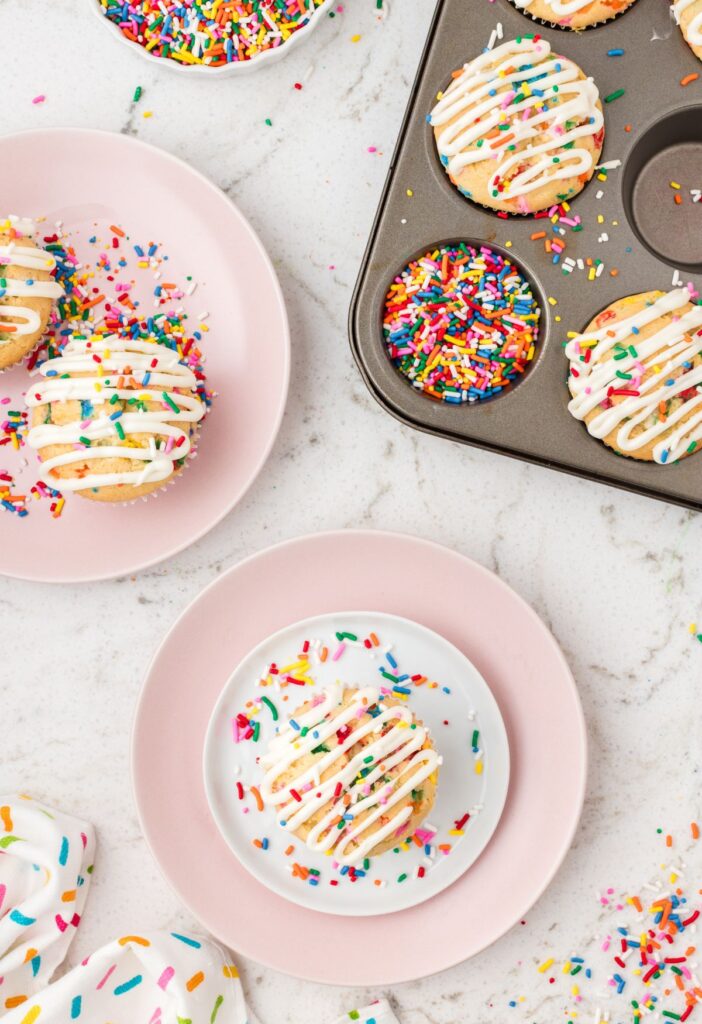 Top view of the muffin pan