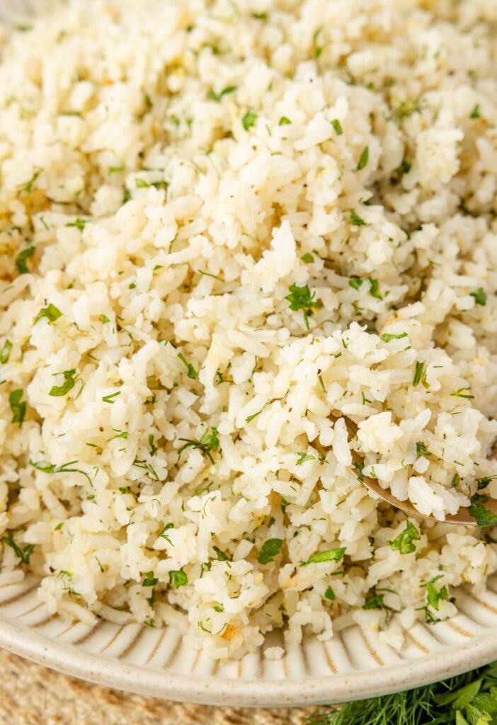 Rice in a serving bowl