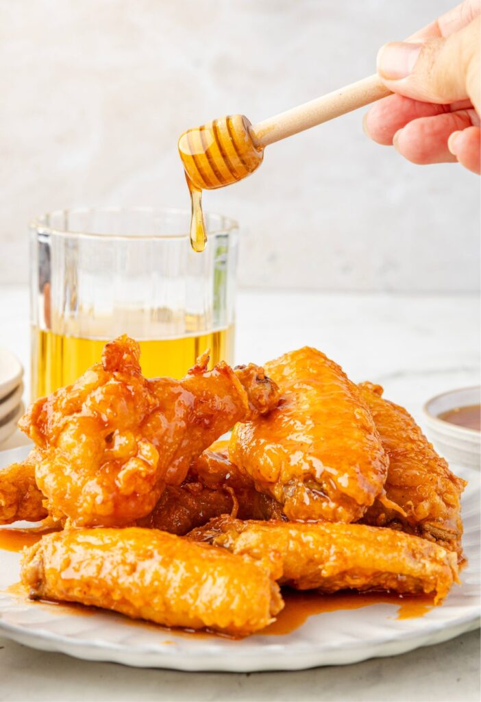 Wings with a sticky glaze