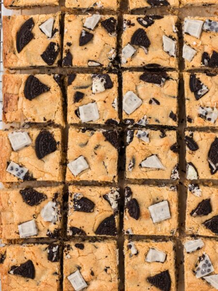 Squares of the blondie bars lined up