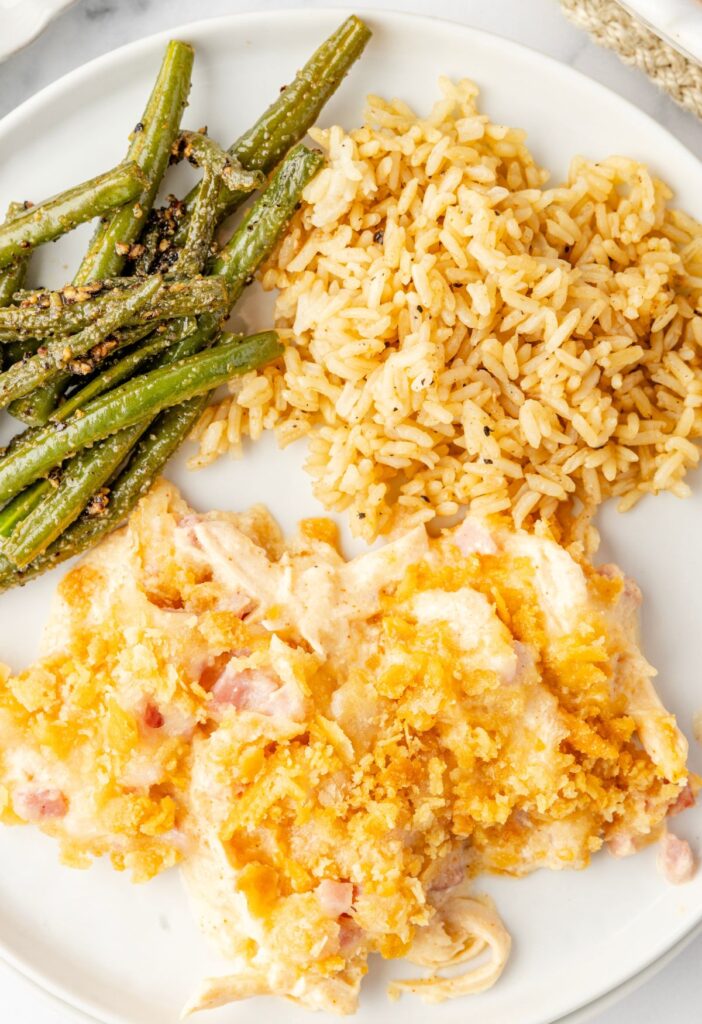 Serving plate of the casserole.