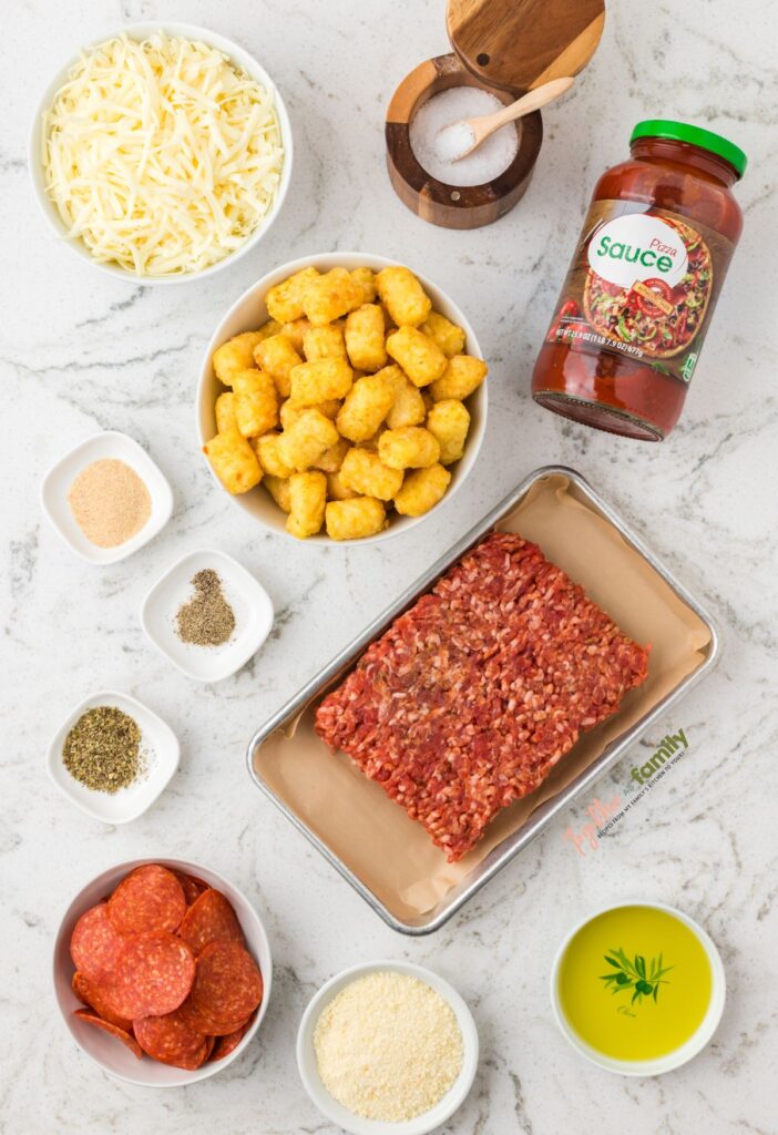 Ingredients for the easy casserole recipe