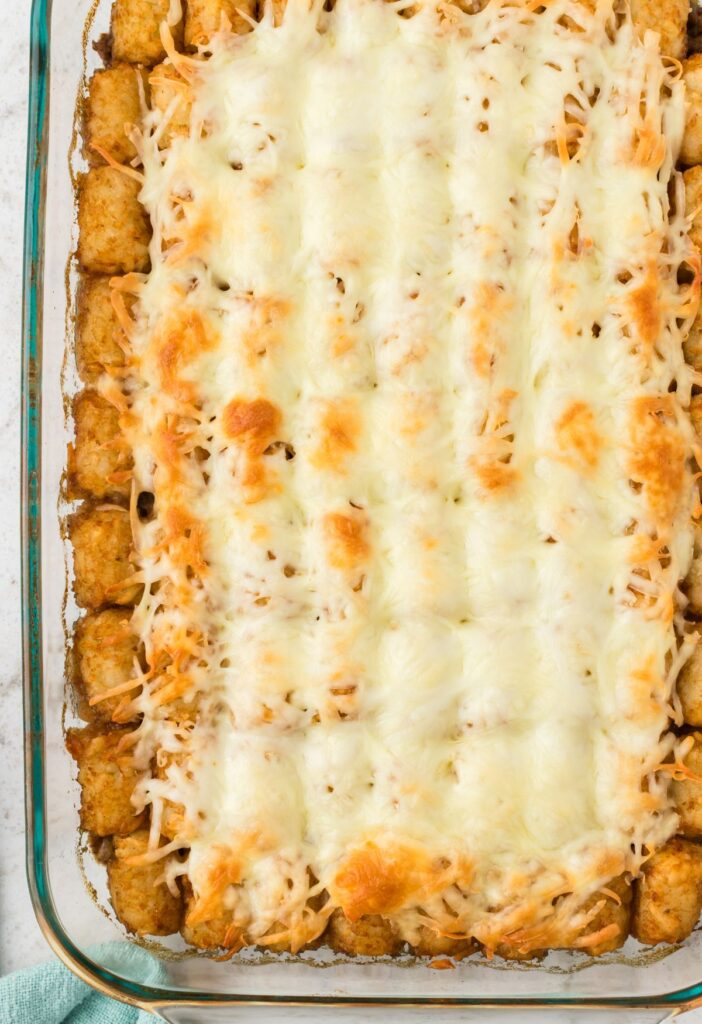 A baked tater tot casserole