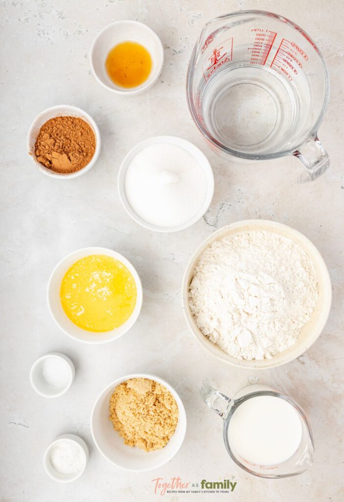 Ingredients laid out on a white background