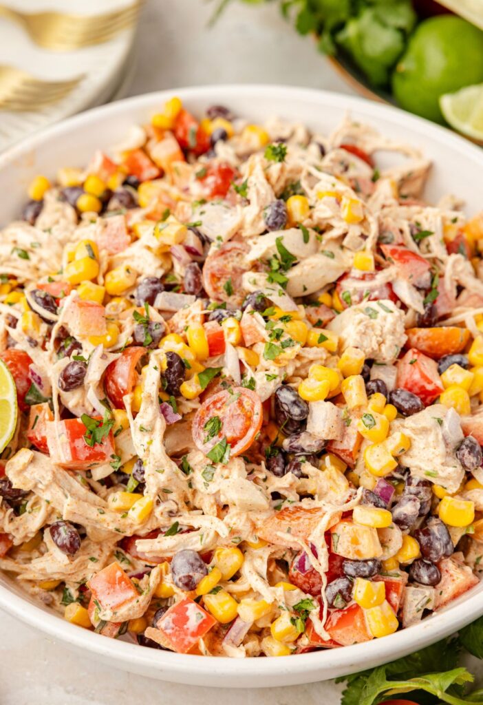 A bowl of southwest chicken salad