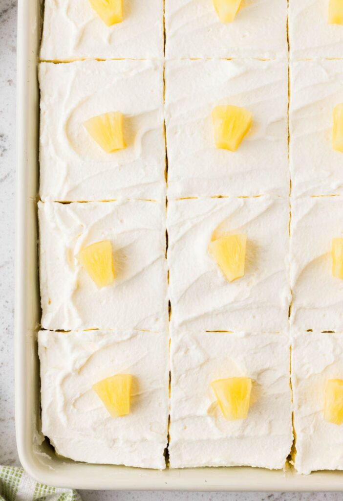 Top view of the pineapple cake