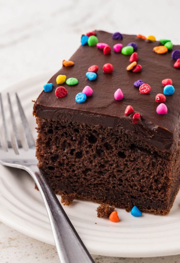 A slice of chocolate cake