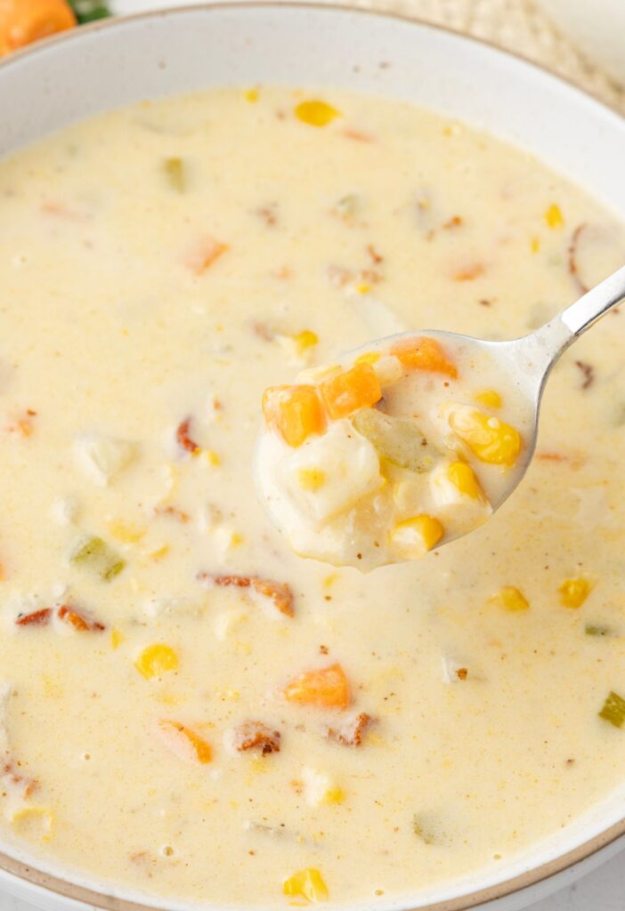 Chowder on a spoon