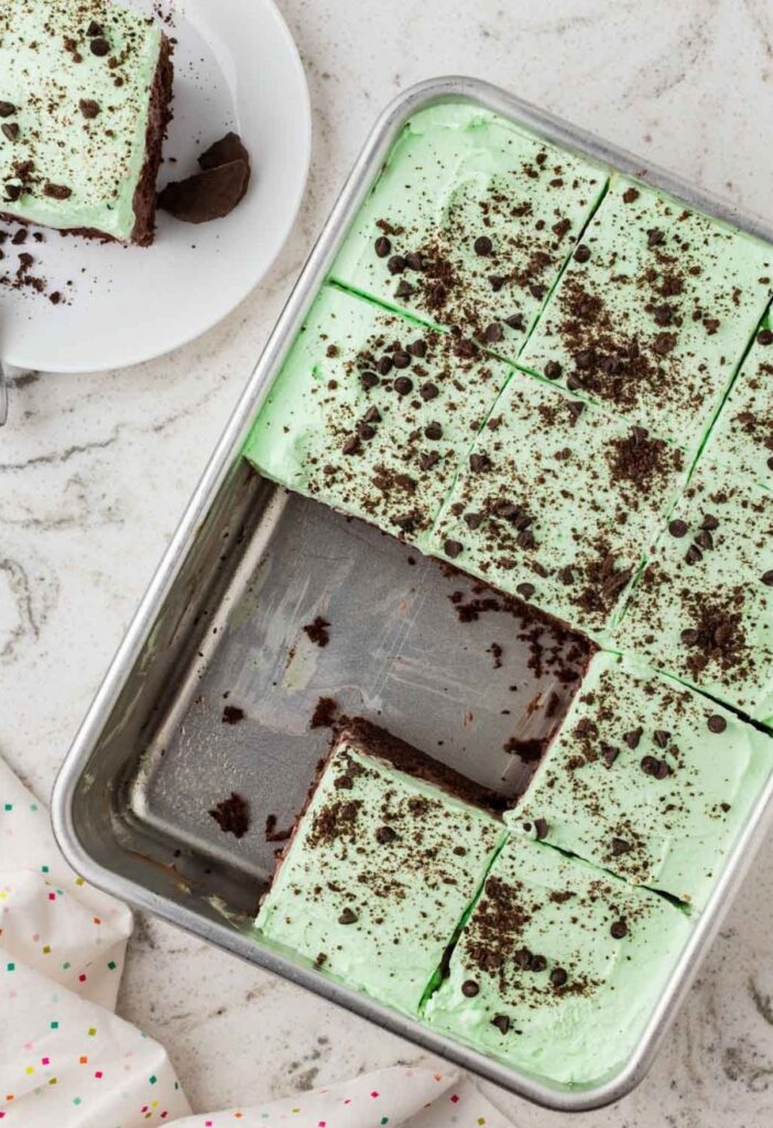 Top view of the poke cake