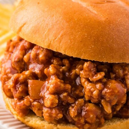 hero photo of the ground chicken sloppy Joe