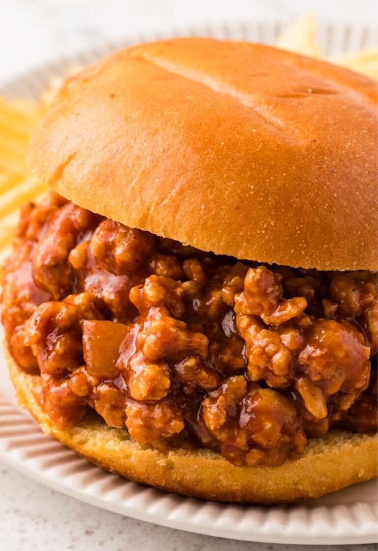 hero photo of the ground chicken sloppy Joe