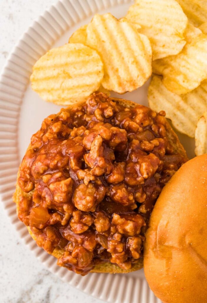 hero photo of the ground chicken sloppy Joe