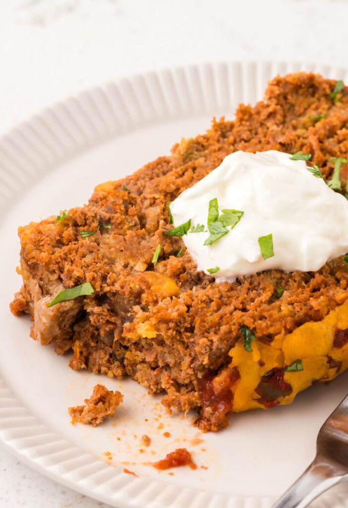 A slice of meatloaf